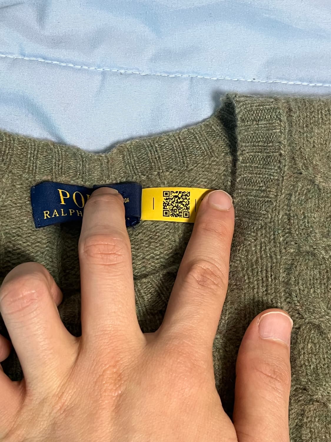 폴로 울 캐시미어 꽈배기 qr l 사이즈 니트 팔아요! 상품이미지4