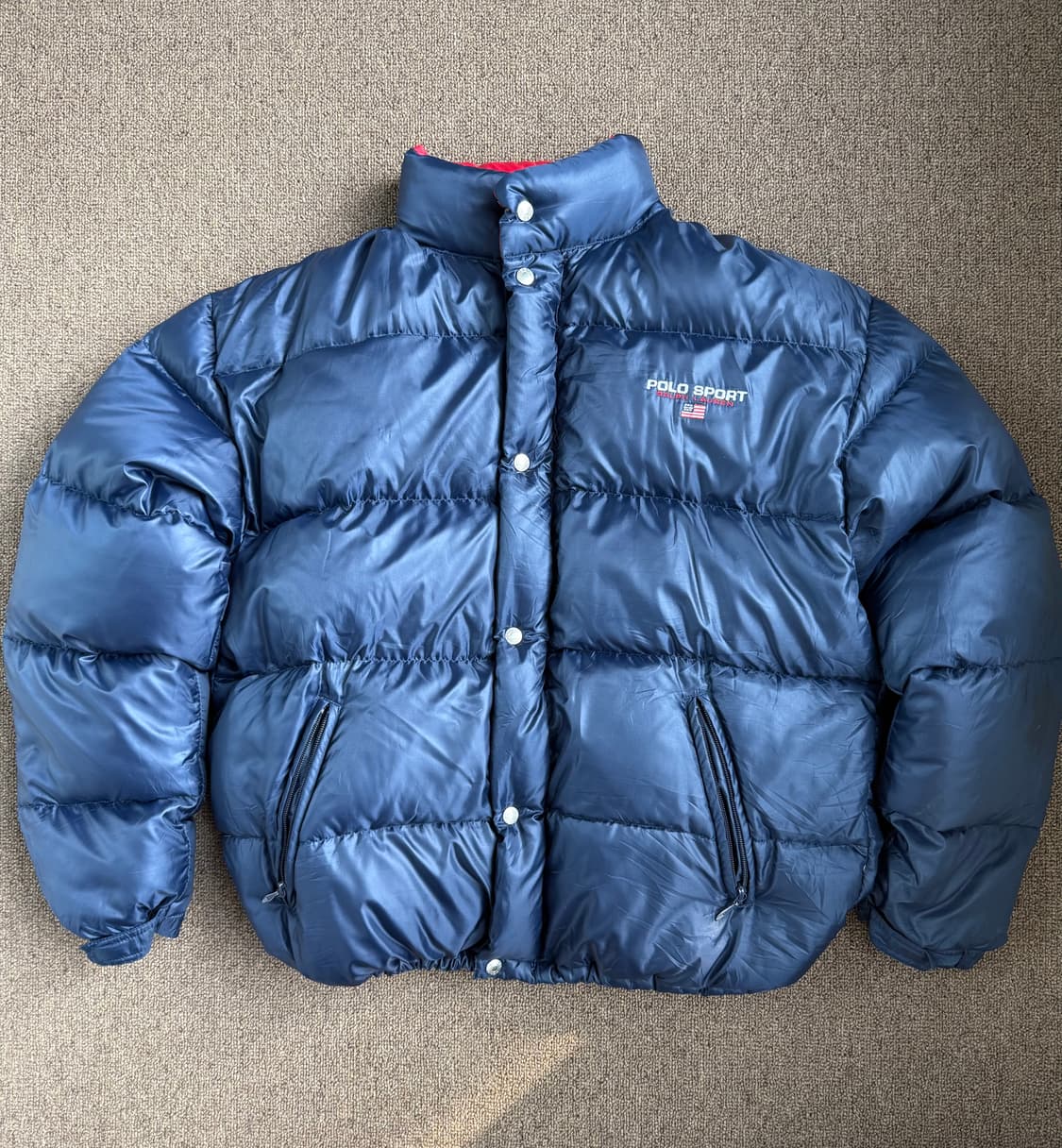 90-00s Polo Sport 폴로 랄프로렌 성조기 다운 푸퍼 패딩 상품이미지1