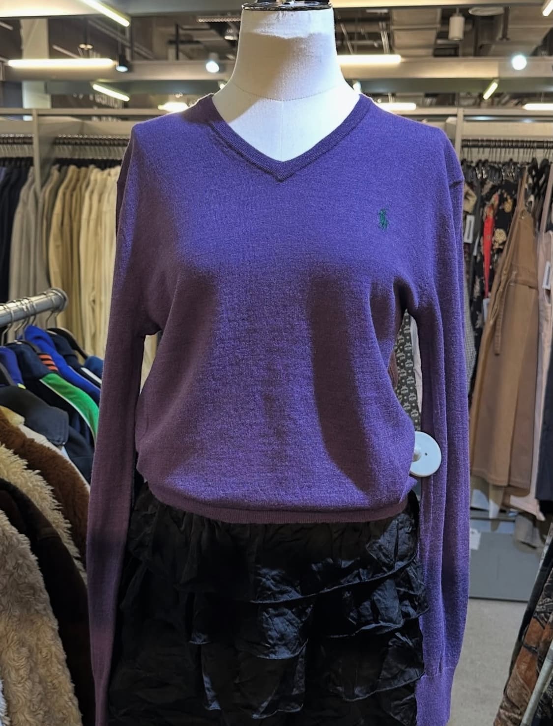 Polo Ralph Lauren 폴로 브이넥 니트 퍼플  상품이미지1