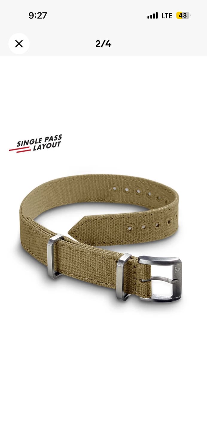 Haveston 군용 나토스트랩 캔버스 샌드카키 16mm 상품이미지3