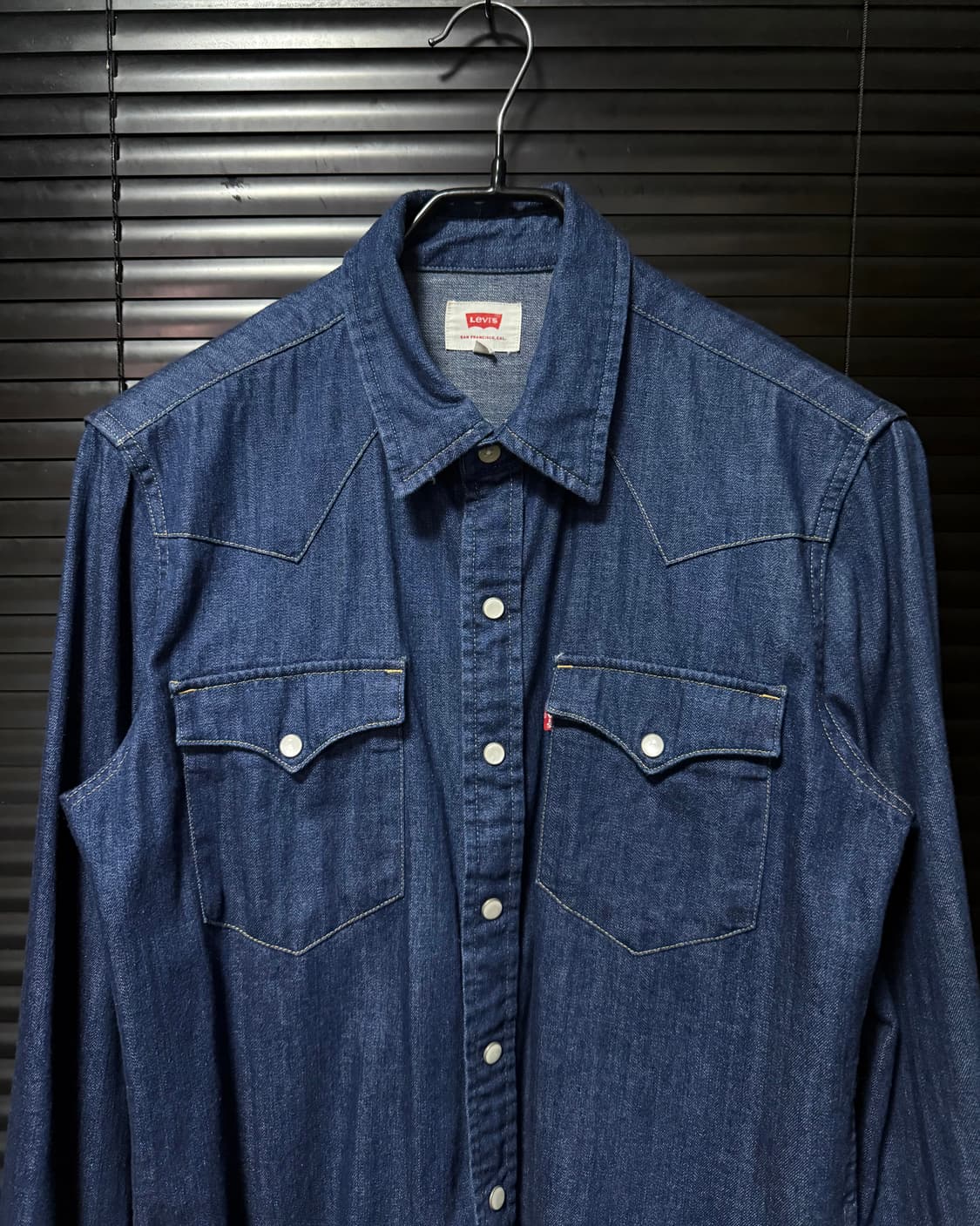 리바이스 진청 생지 데님 웨스턴 셔츠 남방 S 90 레드탭 청남방 빈티지 상품이미지3