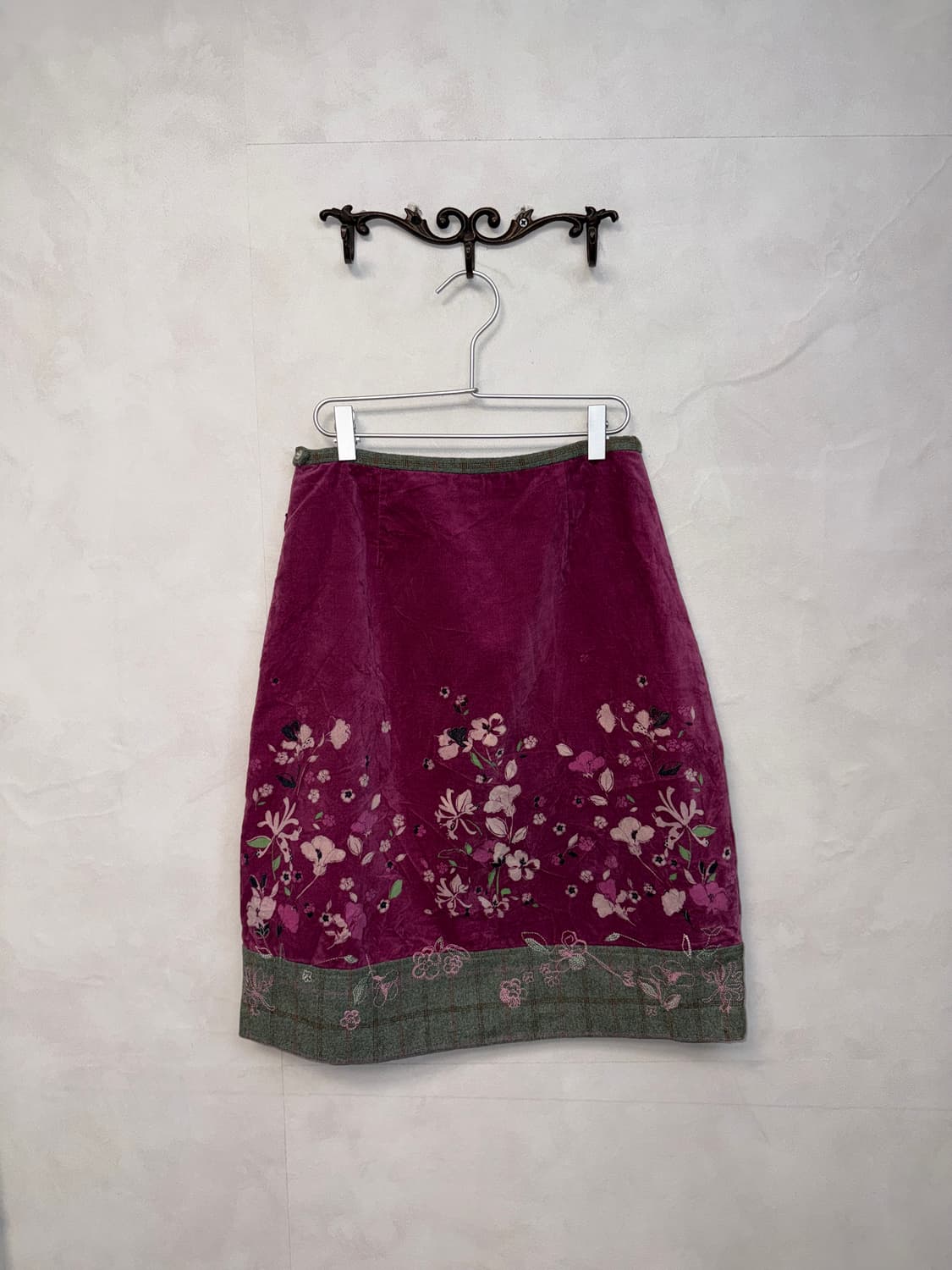 Laura Ashley violet velvet flower skirt 상품이미지1