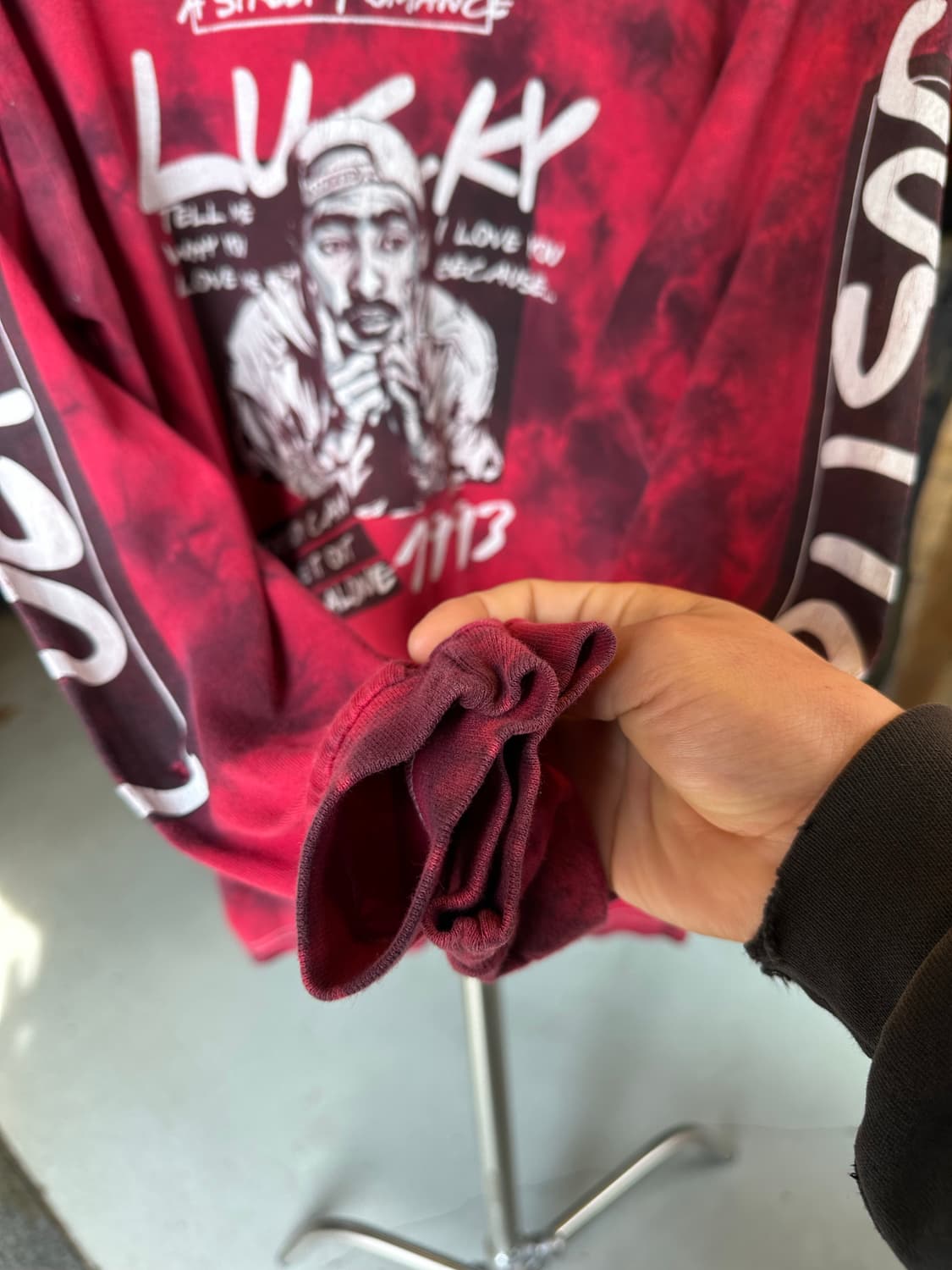 2pac 투팍 래퍼 타이다이 프린팅 롱슬리브 티셔츠 상품이미지5