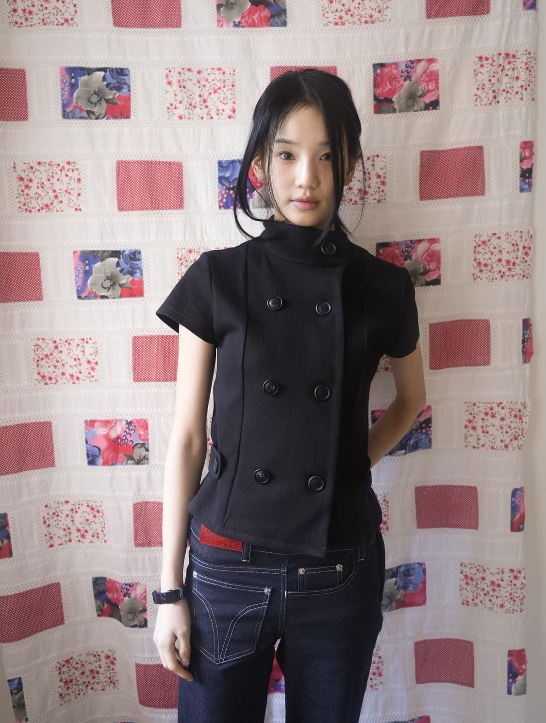 인앤양인하모니 더블 버튼 자켓 블랙 상품이미지1