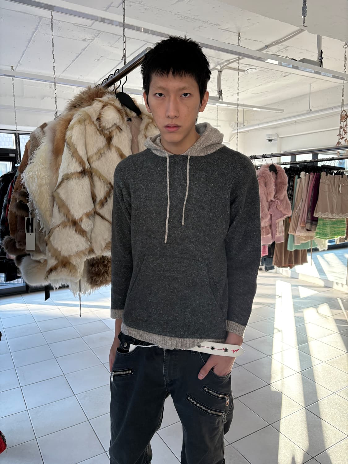 wool hemp knit hoodie 상품이미지1