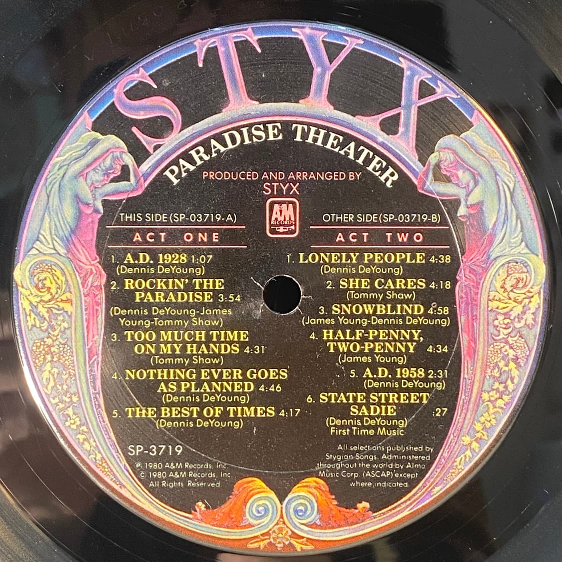 (중고LP-팝록) Styx -Paradise Theatre 상품이미지5