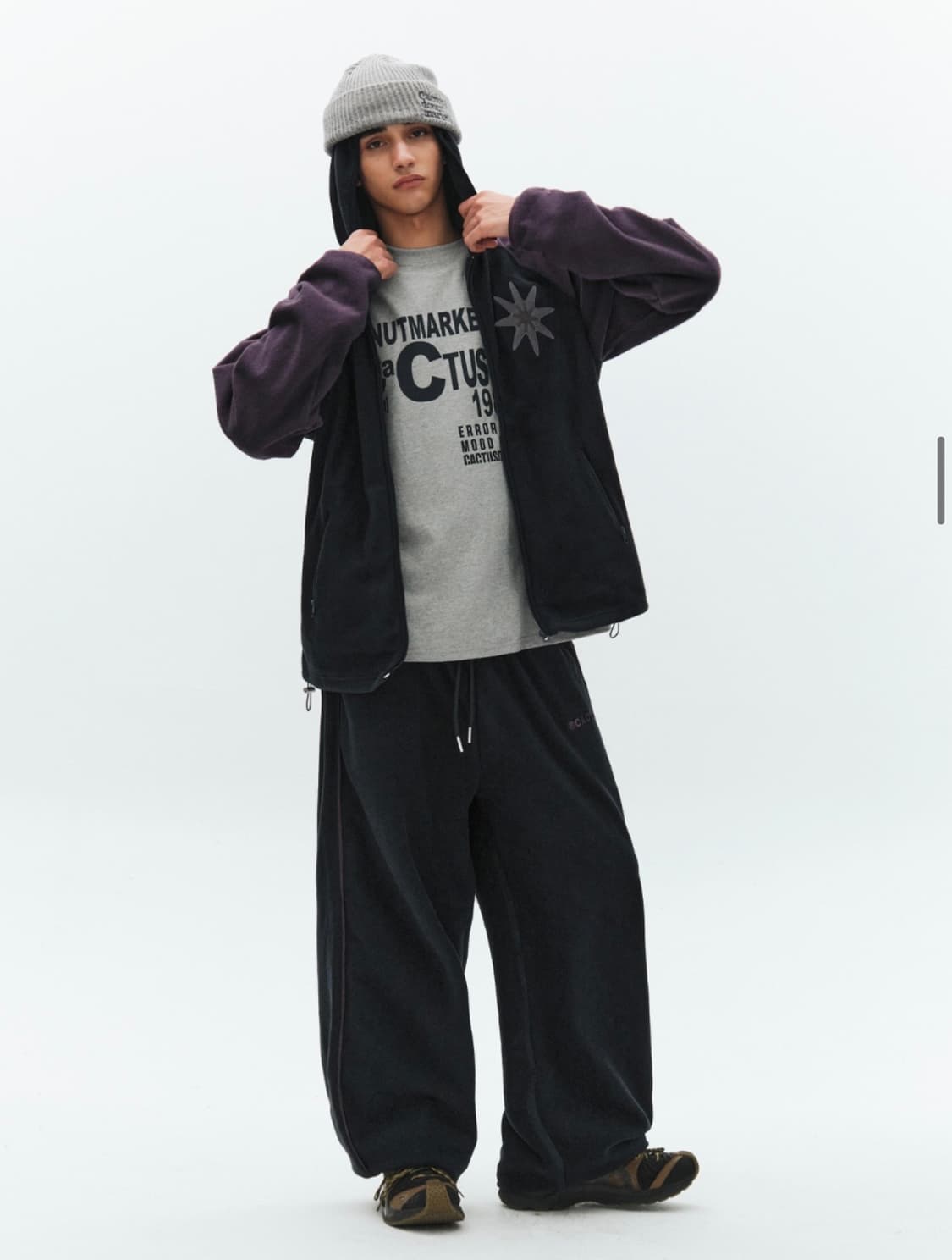 캑터스도넛마켓 Star Embroidery Fleece Hood Zip- 상품이미지4