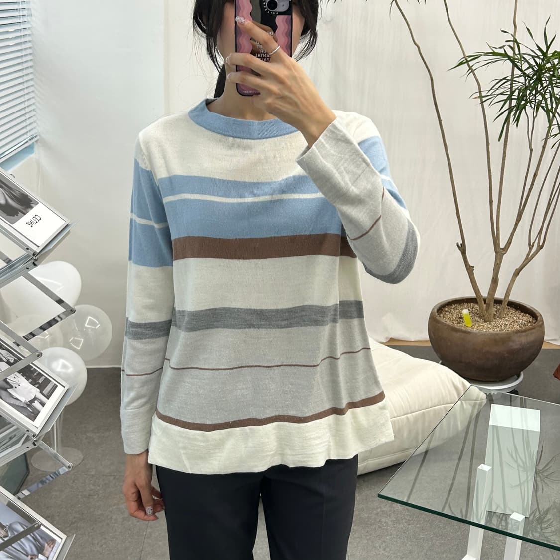 eache 니트긴팔티 상품이미지2