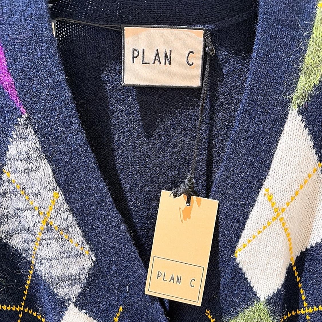 (정품/새상품) PLAN C 플랜씨 여성 롬버스 모티프 울 가디건 상품이미지2