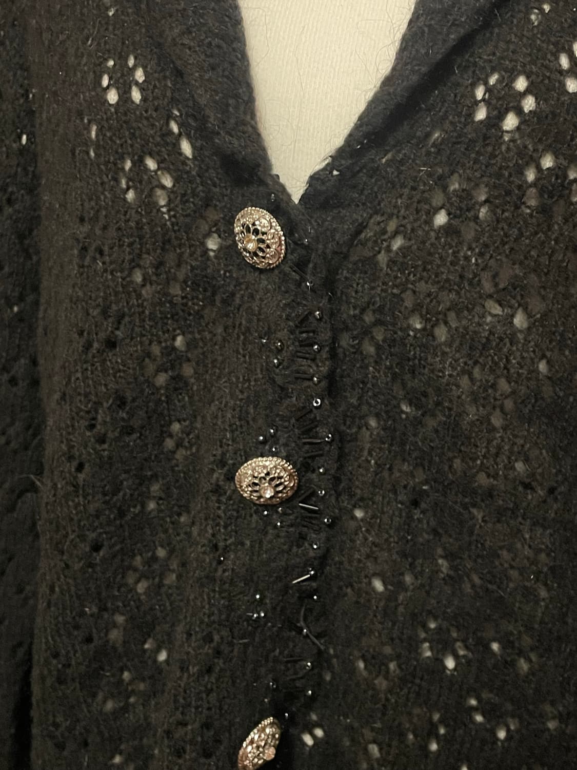 비즈 뜨개 블랙 가디건 상품이미지2