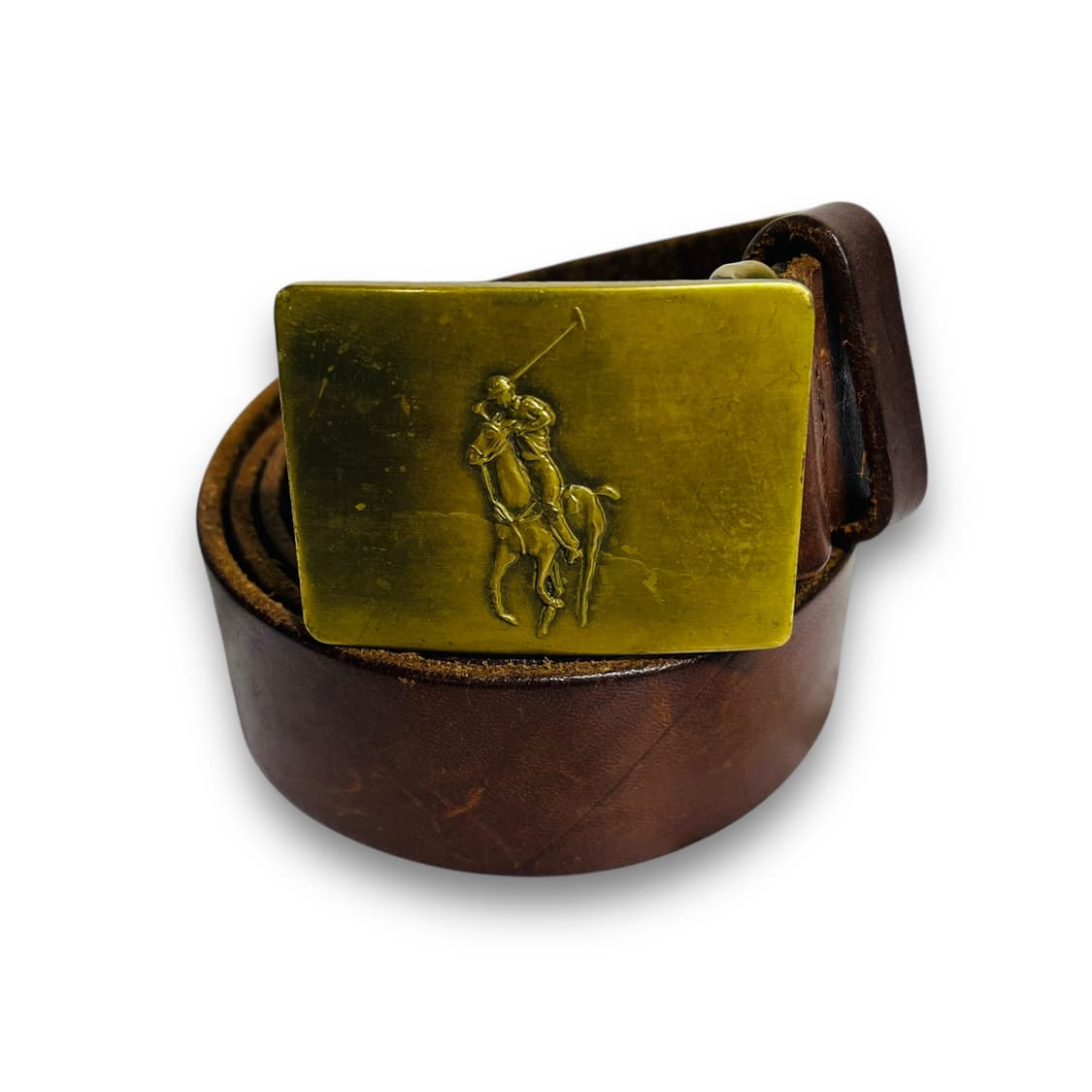 폴로 랄프로렌 동각 버클 딥 브라운 빈티지 벨트 상품이미지1