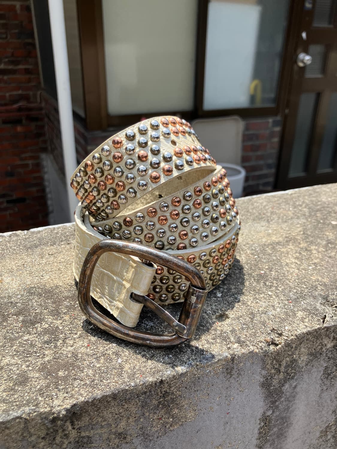 화이트 웨스턴 크로코 징 레더 벨트 상품이미지1