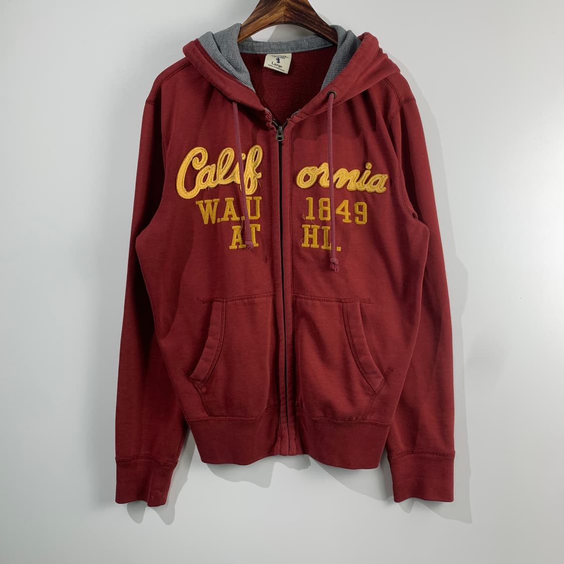 후아유 y2k 와투케 버건디 후드집업 상품이미지2