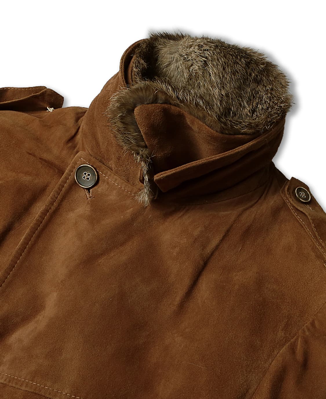 엠메띠 [Emmeti] 무통 카멜 염소 가죽 스웨이드 벨트 더블 코트 상품이미지3