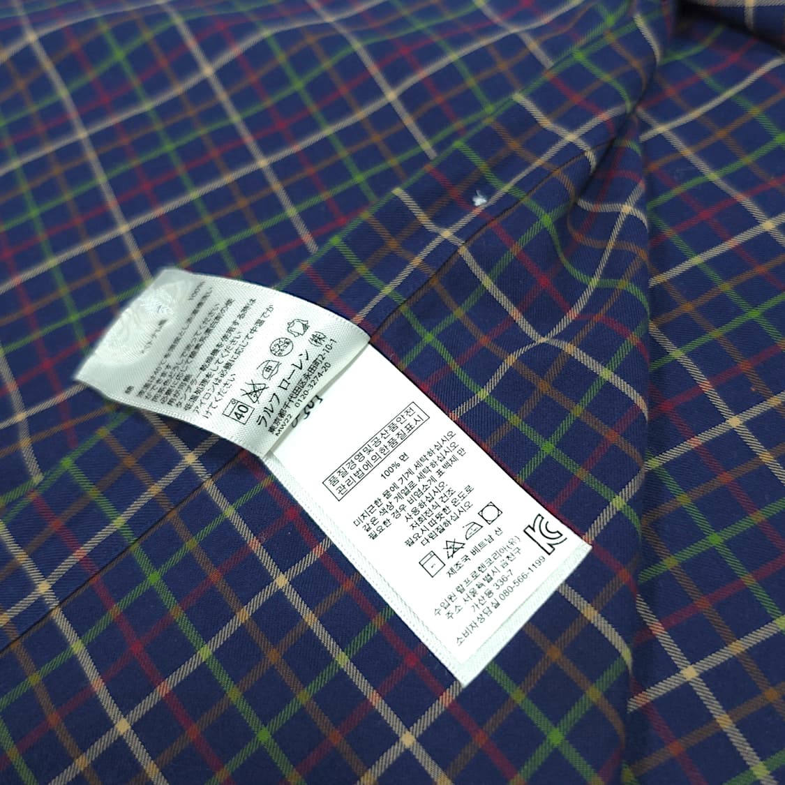 [L] 폴로 네이비 타탄체크 버건디포니 코튼 긴팔셔츠 상품이미지8