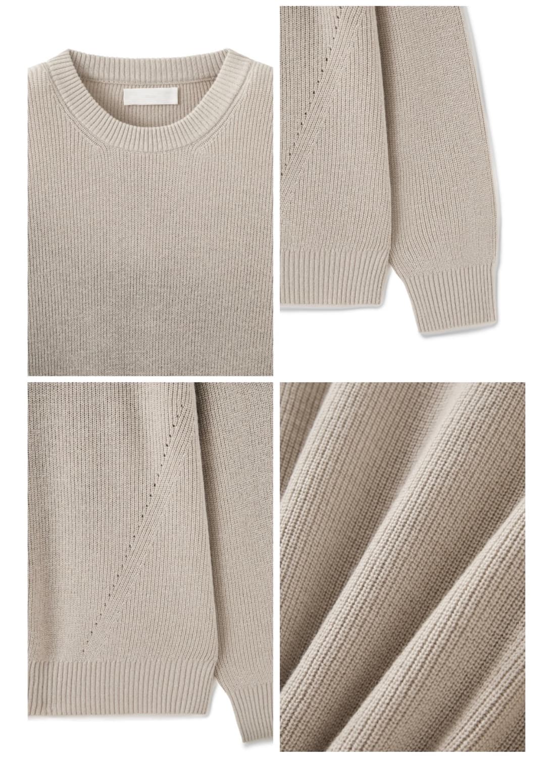 미나브 캐시미어 벨르 라운드 니트 [베이지/M] 울니트/쿠어/밈더워드로브 상품이미지6