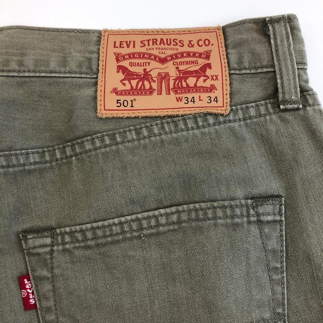 리바이스 501 연카키 가먼트 데님진 34 인치 상품이미지4