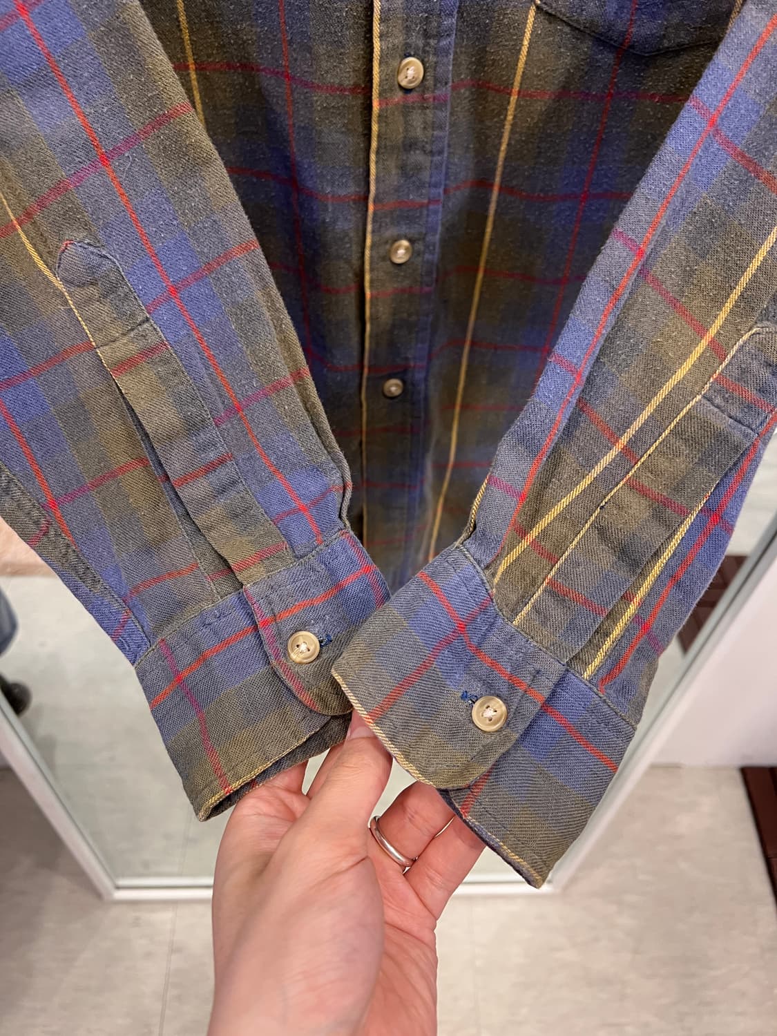 80s Woolrich 울리치 빈티지 코튼 플란넬 체크 셔츠 상품이미지3