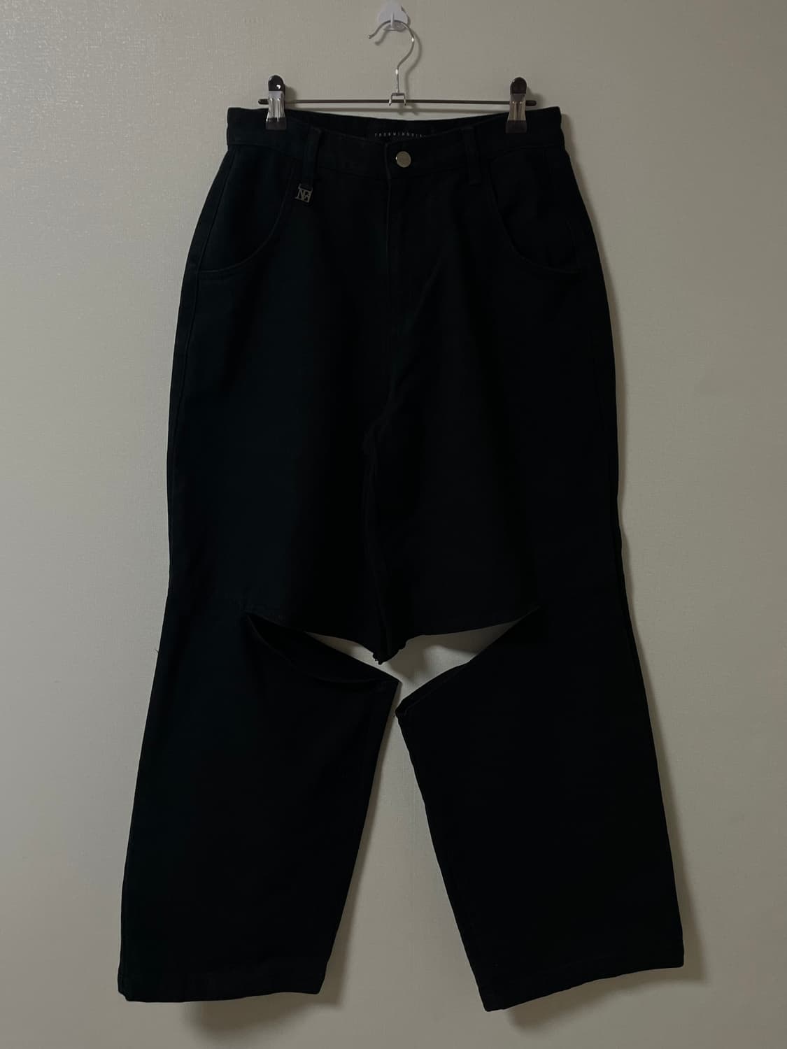 Knee Slit Wide Pants [ Black ] 상품이미지10