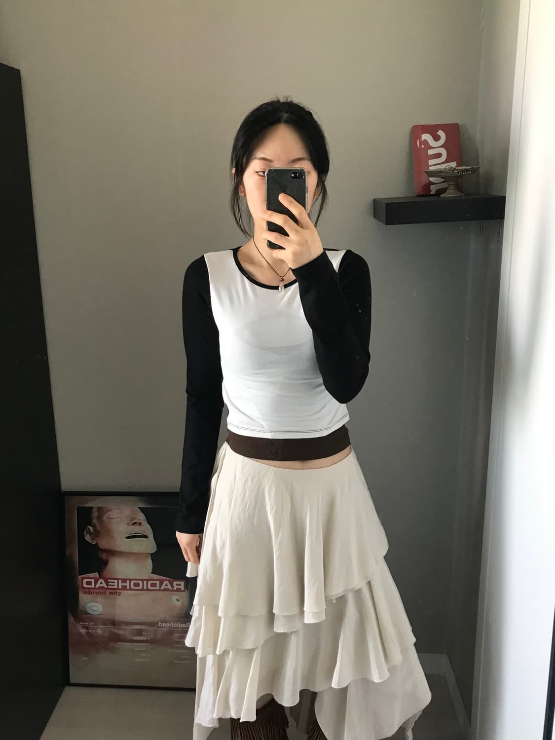 미스치프 중앙 로고 크롭 롱슬리브티 상품이미지2