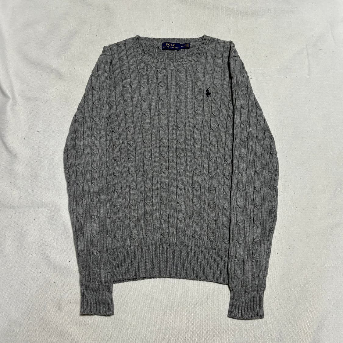 M 폴로랄프로렌 네이비 포니 그레이 케이블 니트 상품이미지2