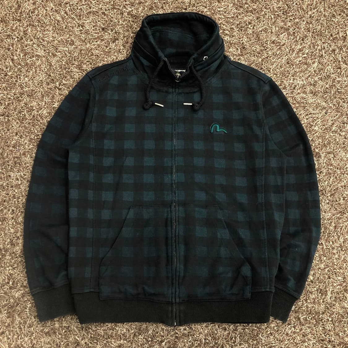 에비수 체크 집업 자켓 상품이미지1