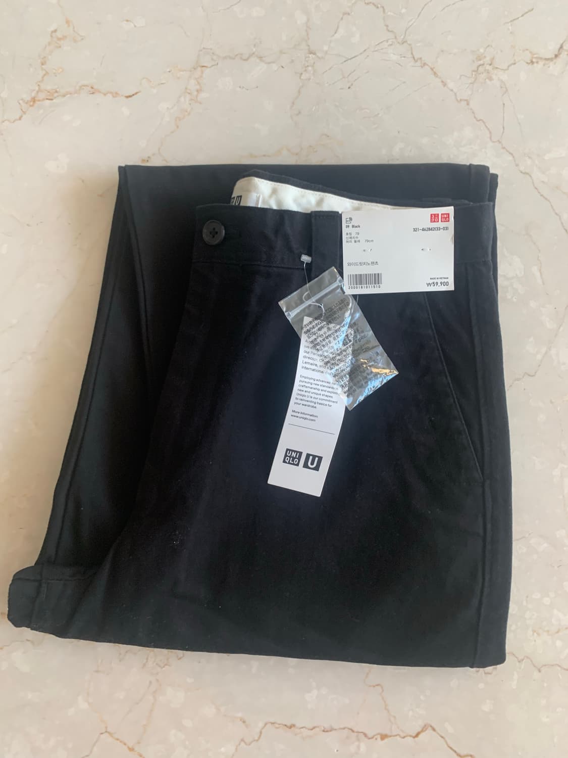 유니클로 와이드핏 치노팬츠 79 새상품 상품이미지1