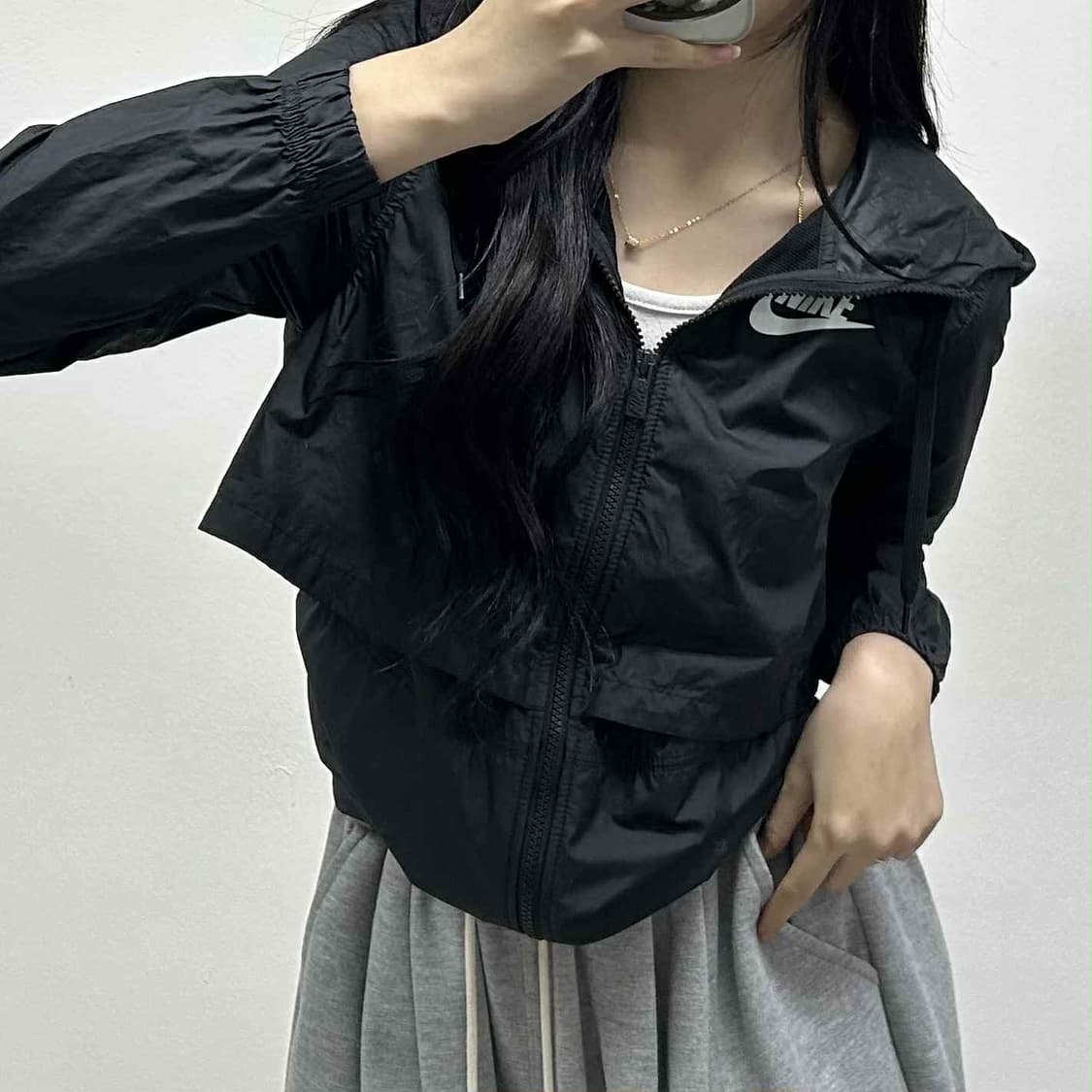 나이키 신형 푸츄라 블랙 걸즈 윈드브레이커 자켓 바람막이 희귀져지(S) 상품이미지1