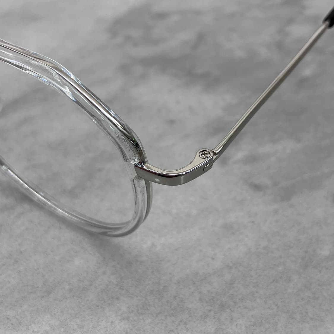 C40 FZ 실버 클리어 라운드 콤비 메탈테 안경 상품이미지2