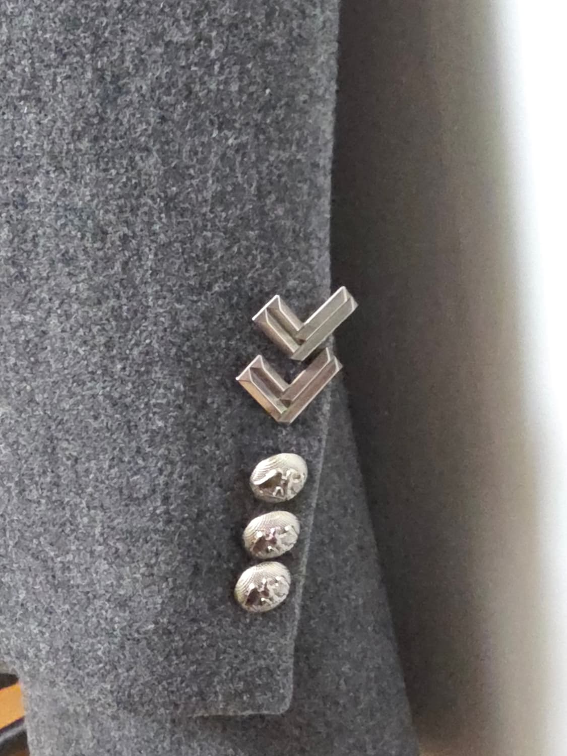 시스템 옴므 하이넥 밀리터리 은장 더블 코트 상품이미지4