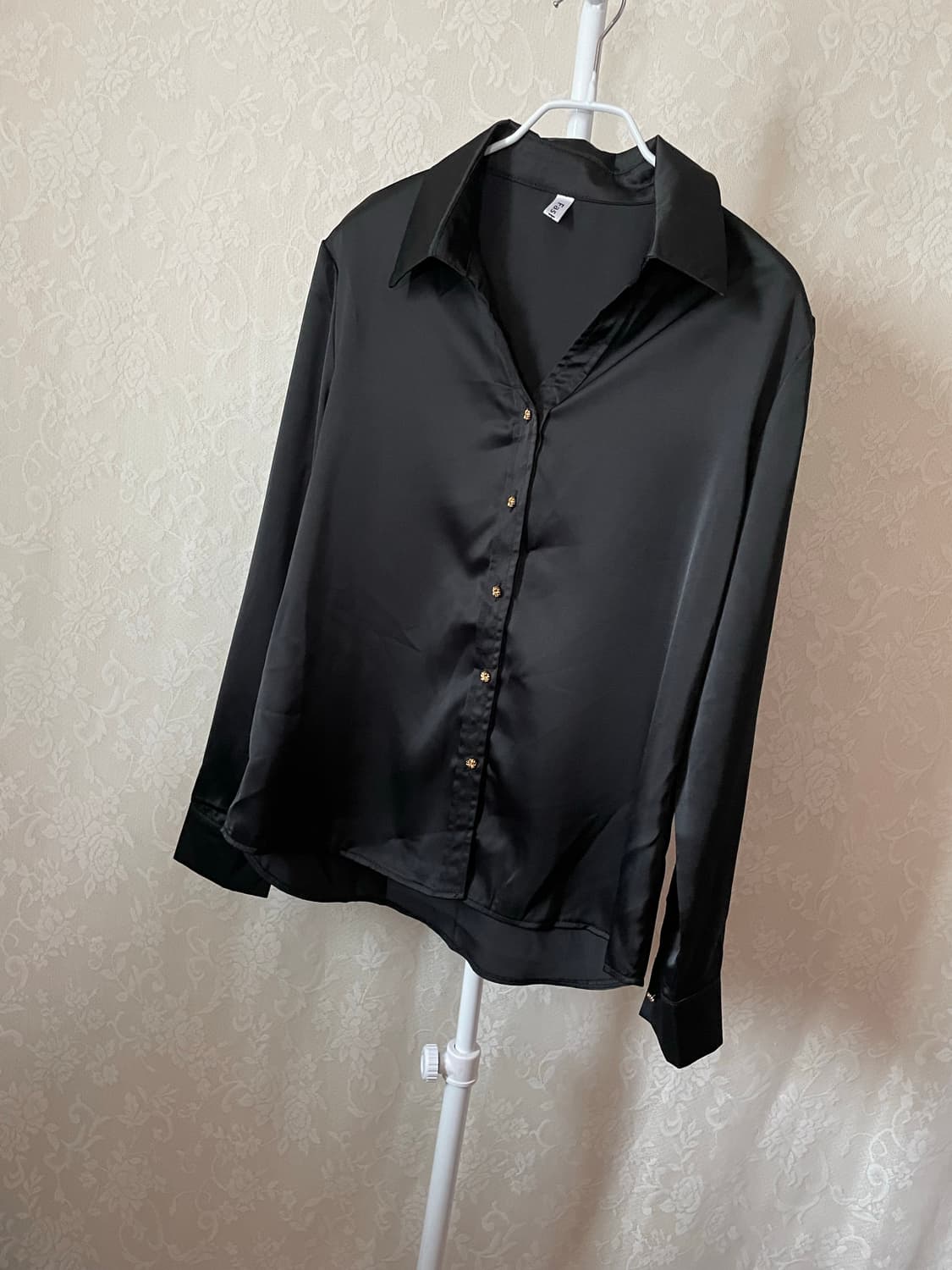  빈티지 실키 블랙 셔츠 상품이미지3