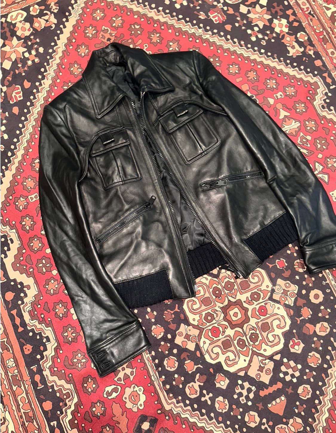 ( M-L ) 가죽자켓 레더자켓 봄버자켓 바이커자켓 레이싱자켓 상품이미지6