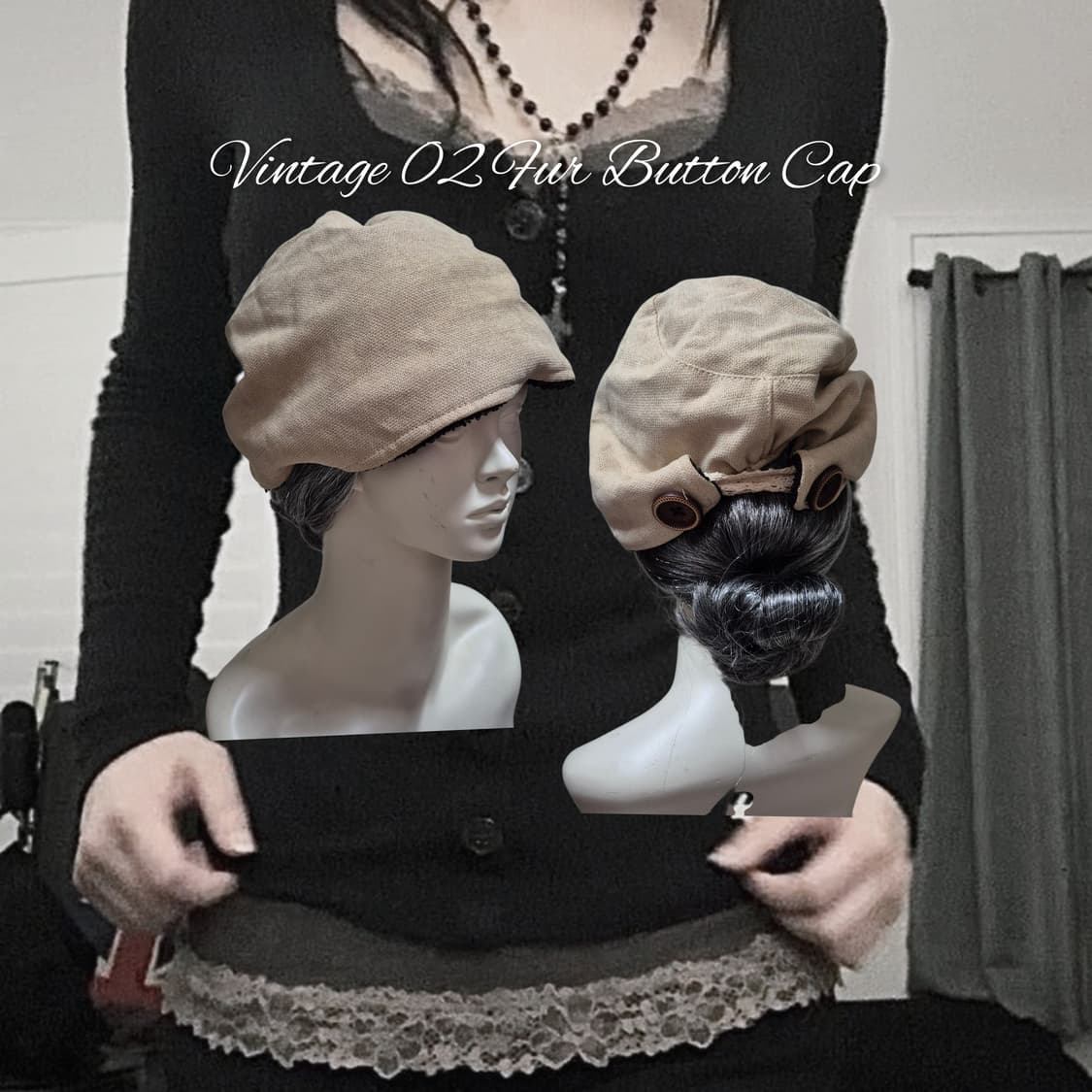 Vintage 02 Fur Button Cap 상품이미지1