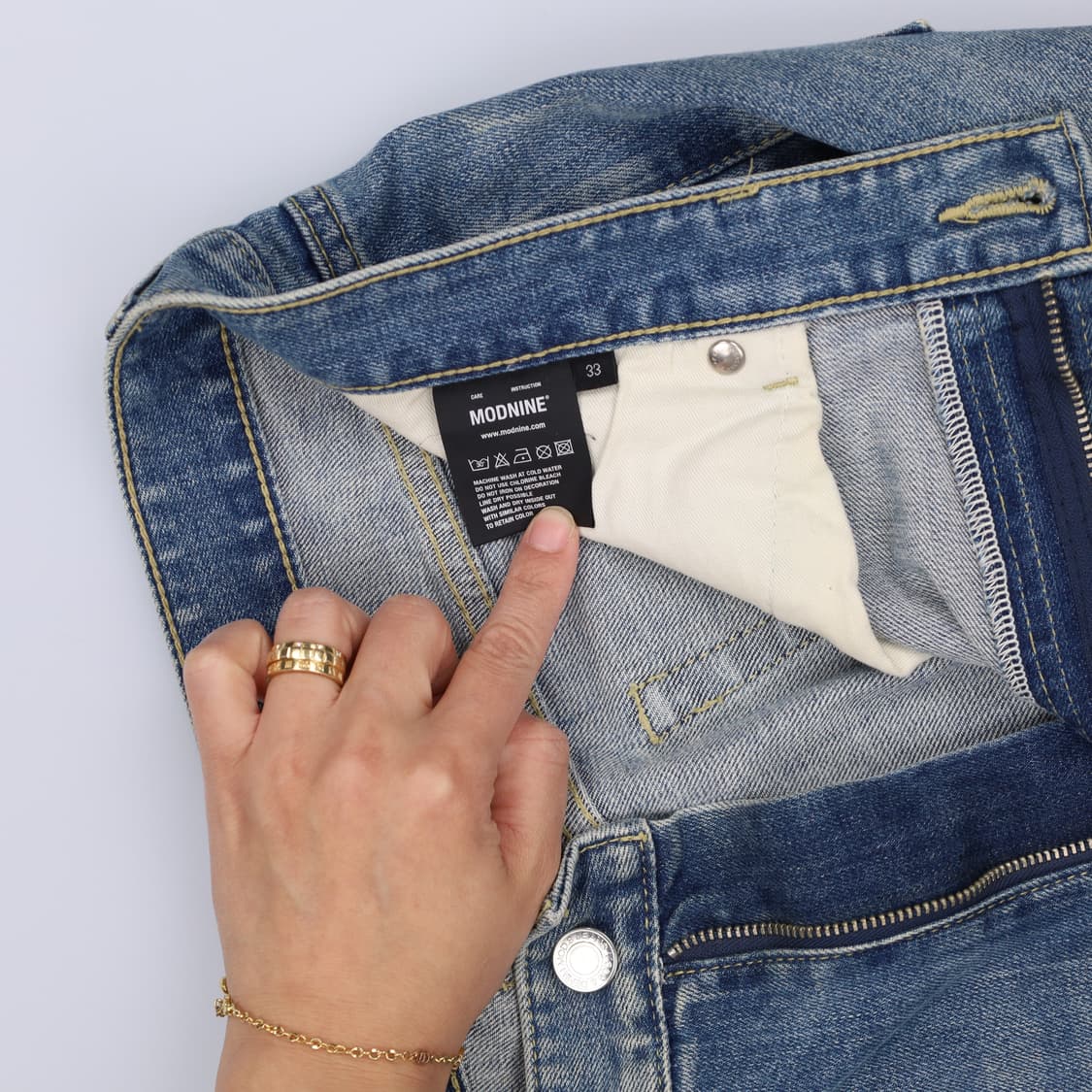 33 모드나인 워싱 데님팬츠 0331H1 상품이미지5