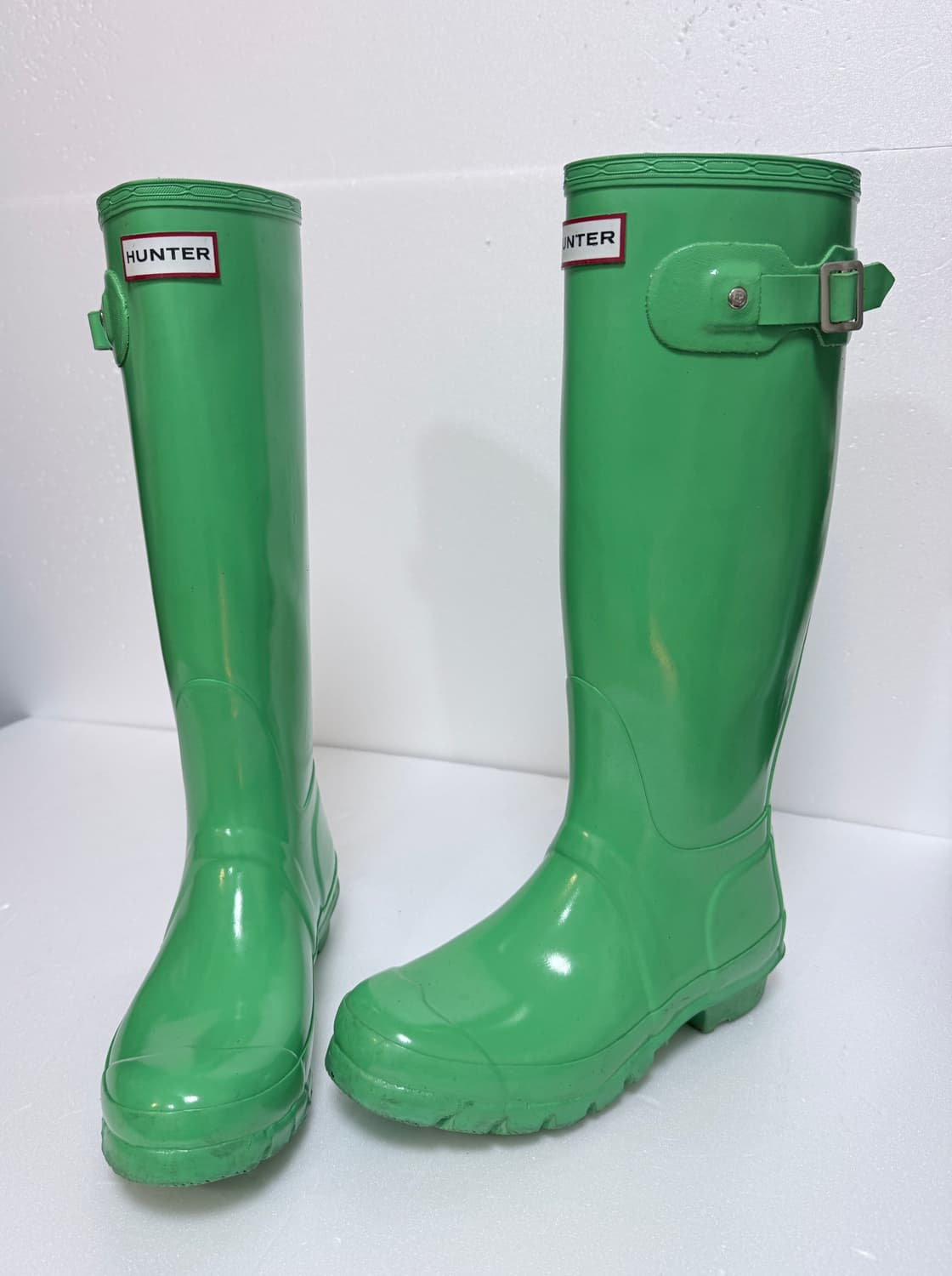 헌터 레인부츠 오리지널 롱부츠 그린 컬러 포인트 235 상품이미지2