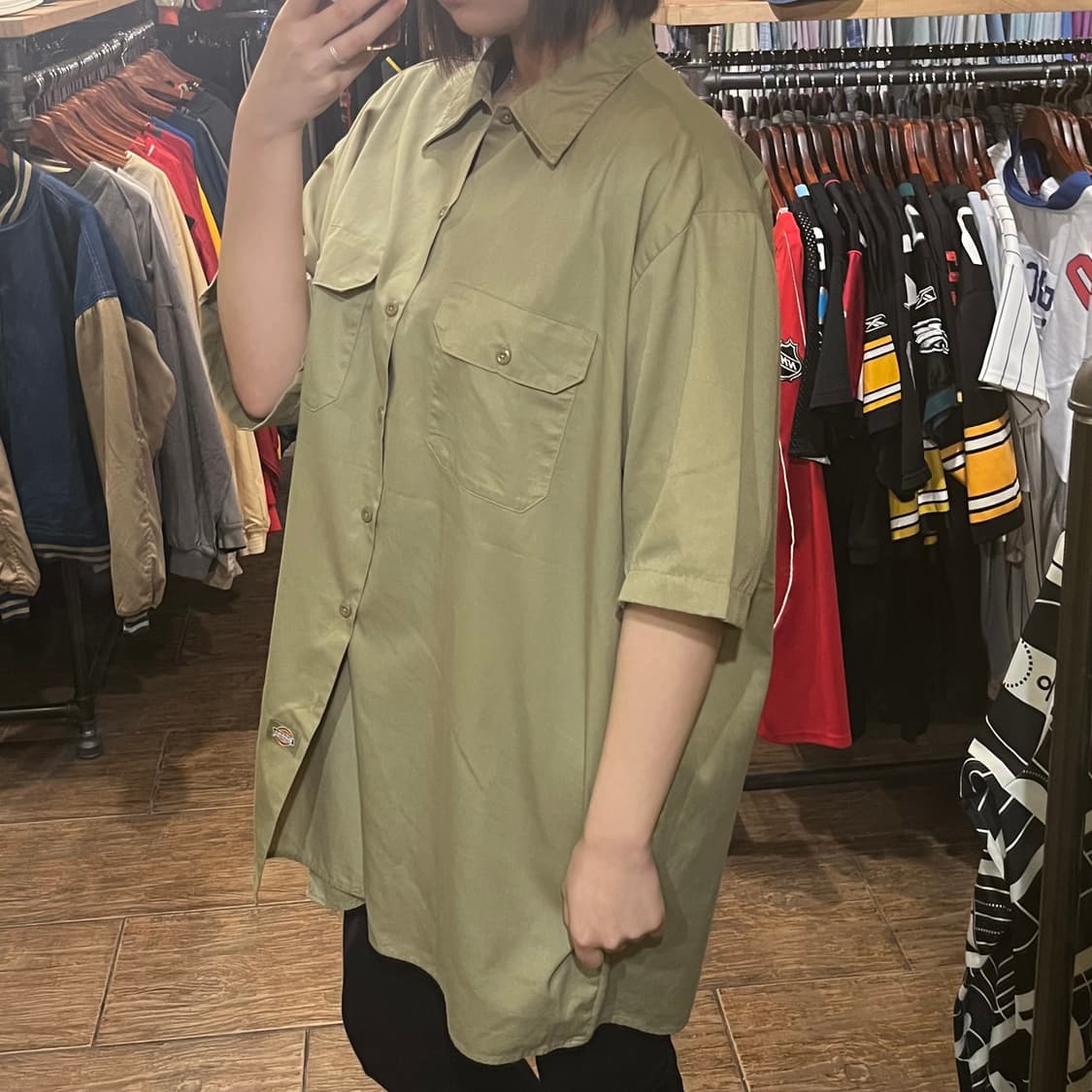 [HI] 디키즈 반팔 셔츠 카키 상품이미지4