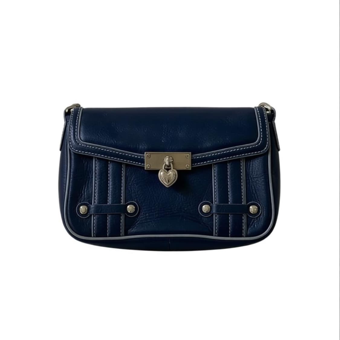 빈티지 러브캣 하이틴 뉴진스 하트 포켓 숄더백 네이비 상품이미지1