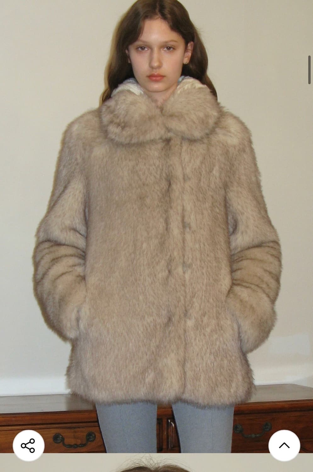 시눈 HEAVY MIX FUR JACKET (ASH BROWN) 상품이미지3