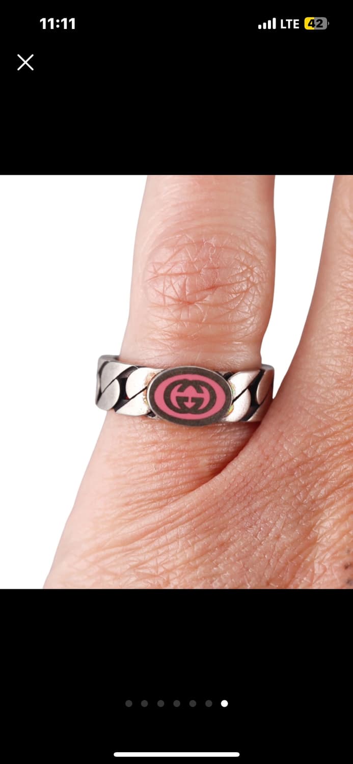 Gucci 인터로킹 에나멜 핑크 링 반지 상품이미지2