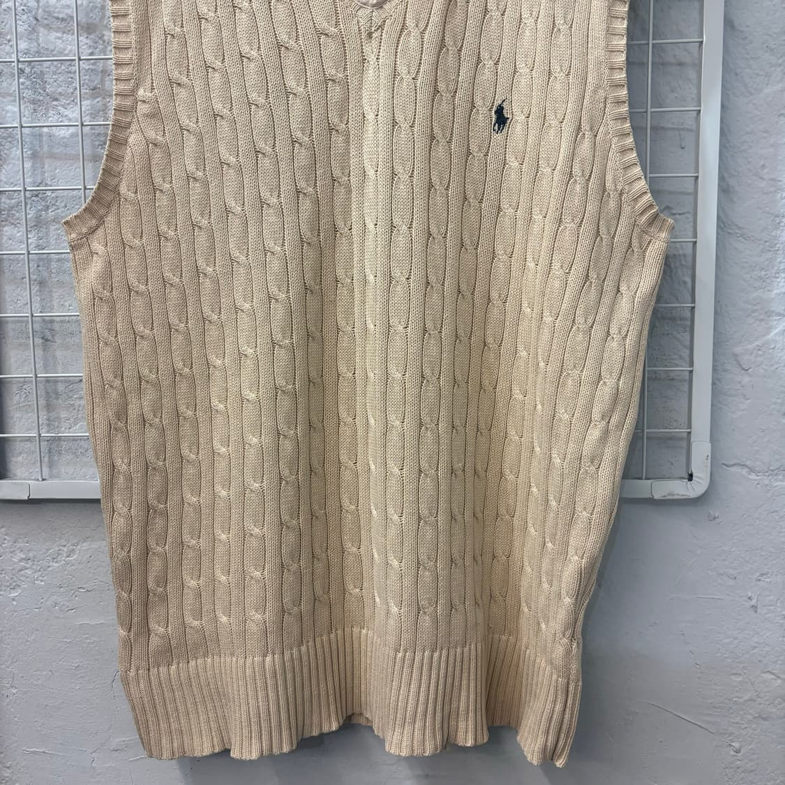 폴로 랄프 로렌 라이트 베이지 케이블 니트 베스트 L 상품이미지4