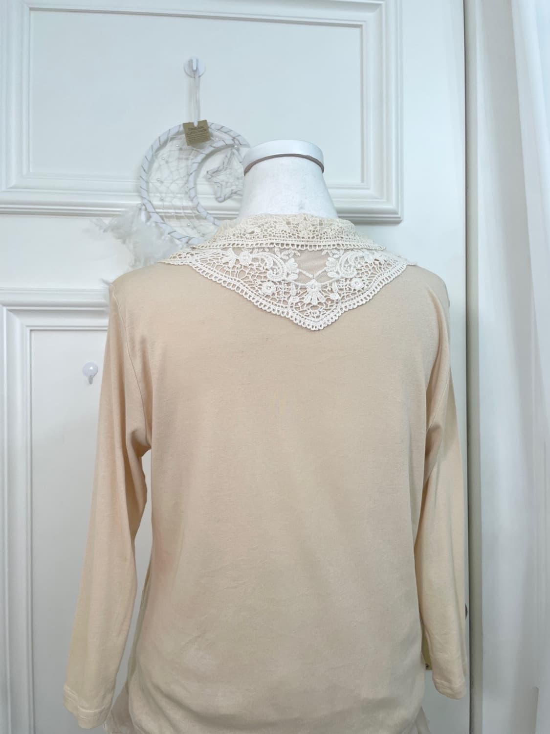 coral cream mori lace collar top 상품이미지4
