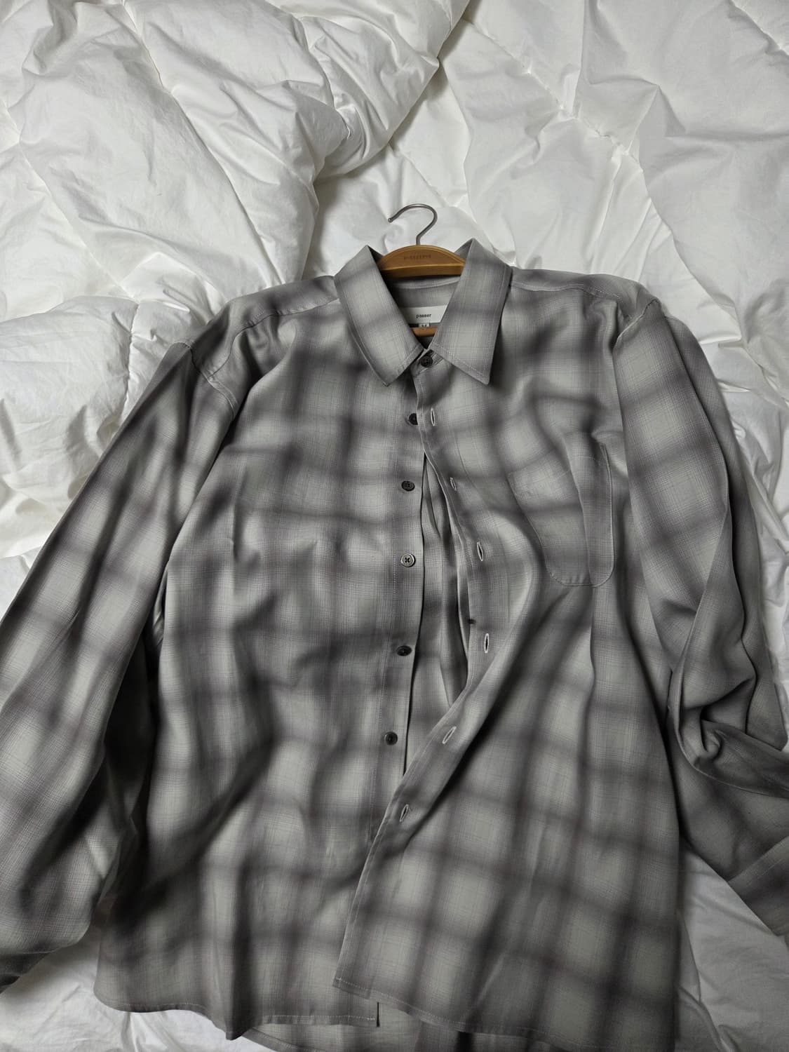 파세르 데일리 체크셔츠 M 그레이  상품이미지2