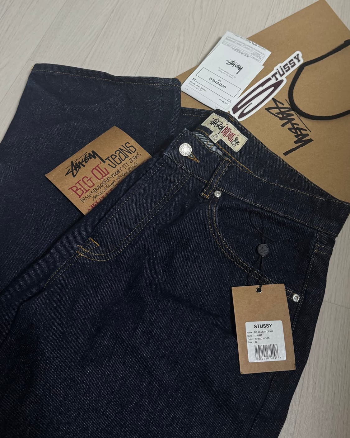 스투시 데님 빅 올 진 린스드 인디고 상품이미지2