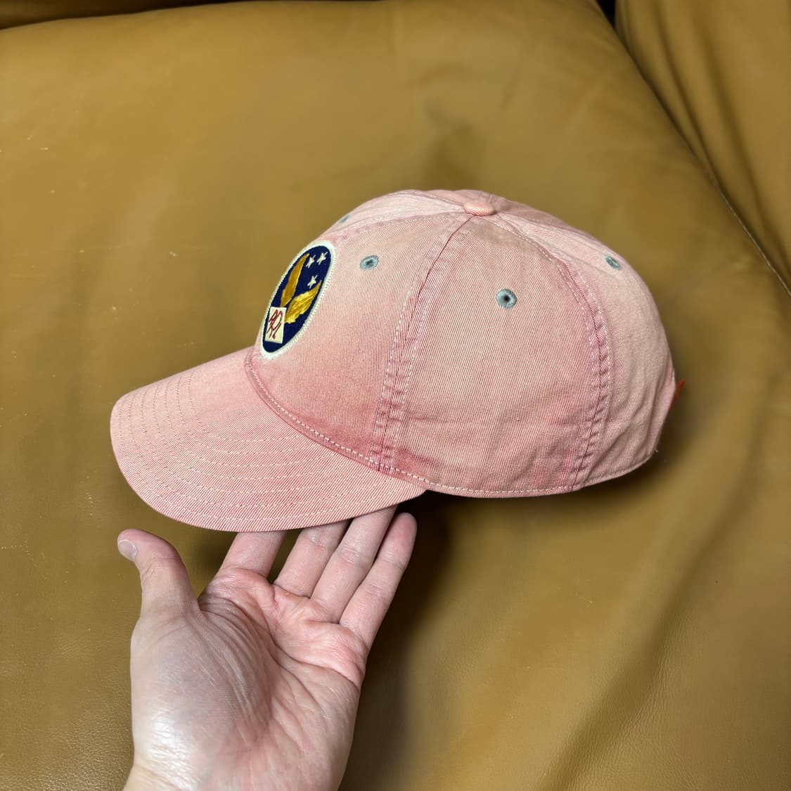 RRL 더블알엘 랄프로렌 폴로 윙로고 6패널 볼캡 모자 워시드 레드 상품이미지4