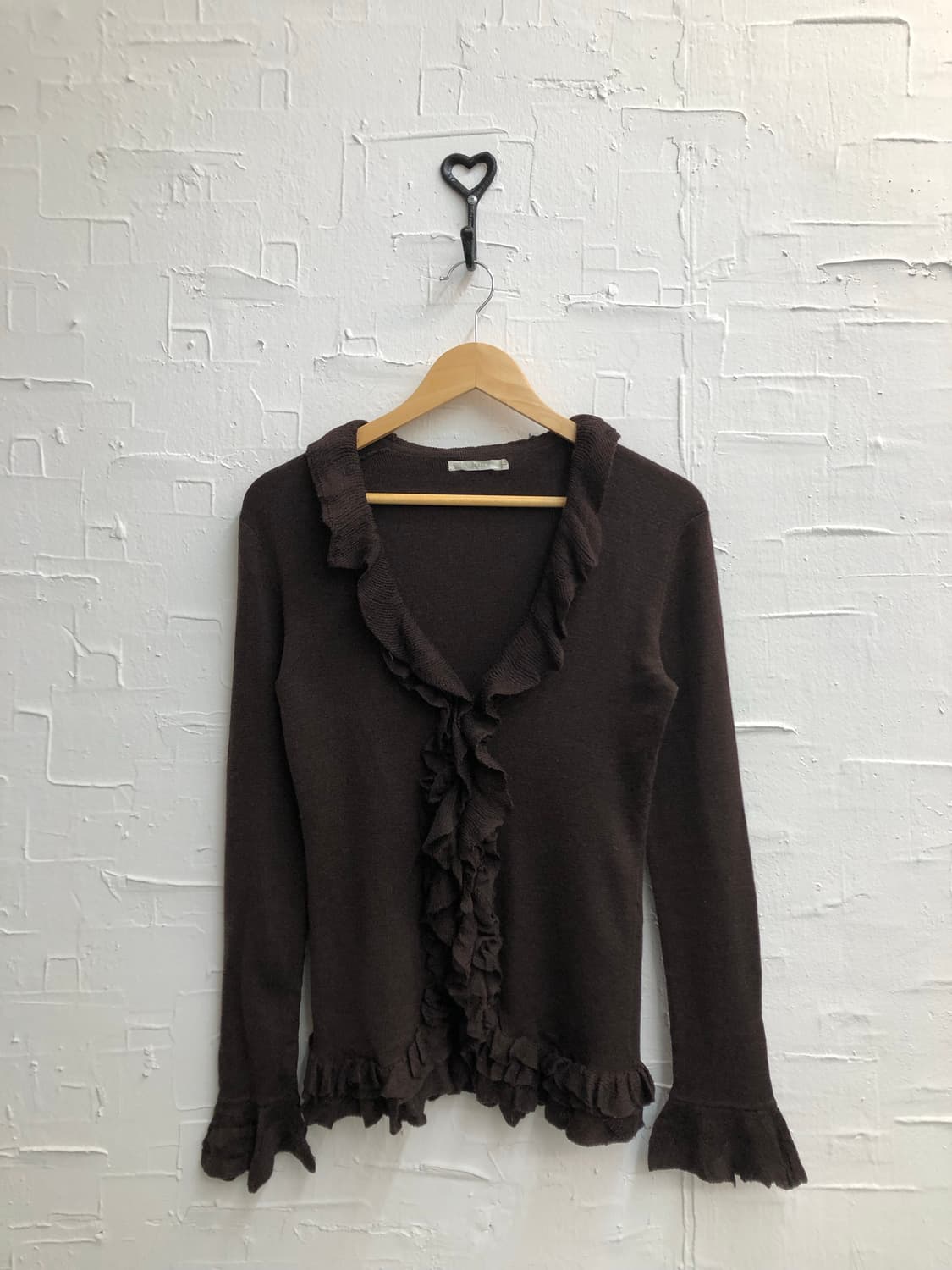 mocha frilled cardigan 상품이미지4