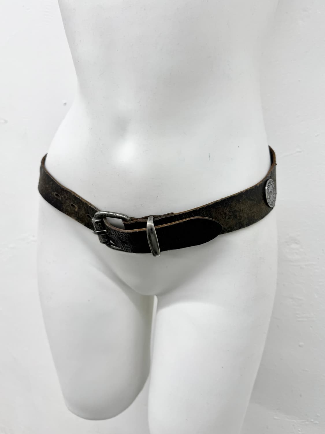 리얼레더 빈티지 스터드 버클 벨트 상품이미지3