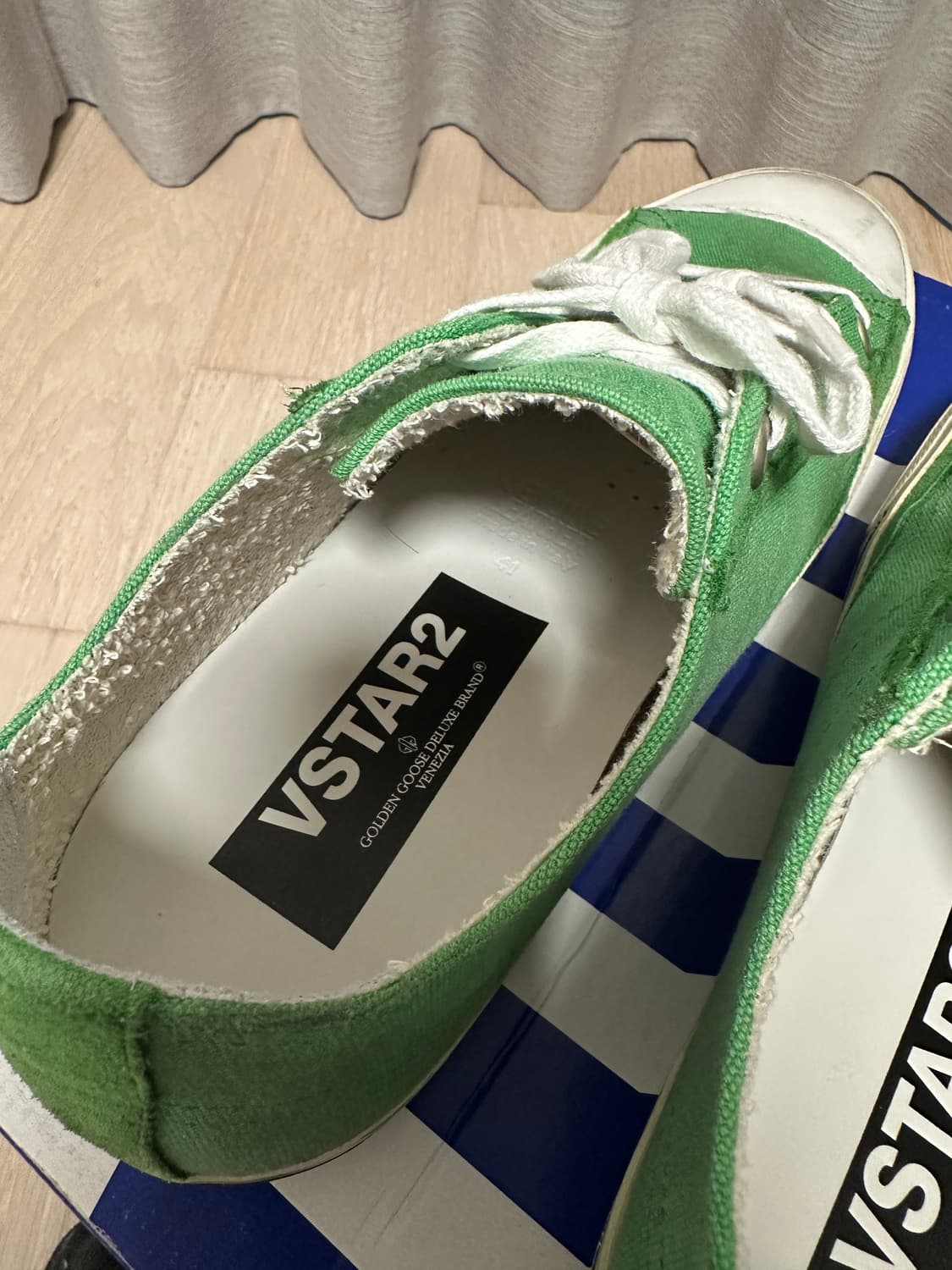 골든구스 V-STAR 2 그린 캔버스 41 상품이미지3