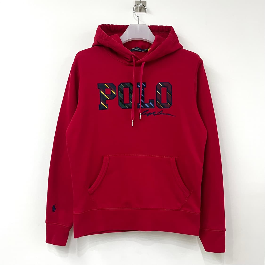 폴로 랄프로렌 신형 체크 스펠아웃 레드 후드티 상품이미지2