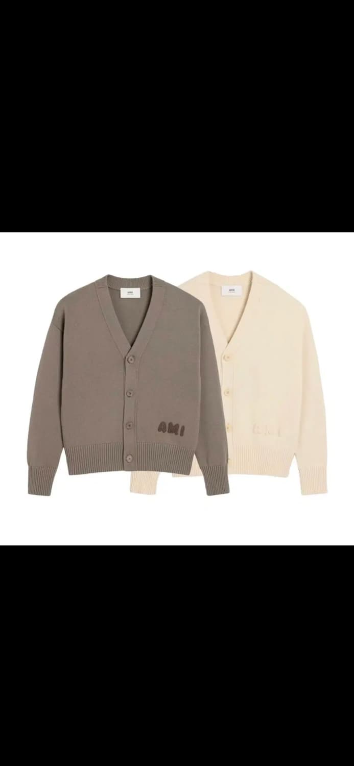 🔥[새상품/QR정품]🔥아미 크로셰 로고 울 가디건 2 color 상품이미지1