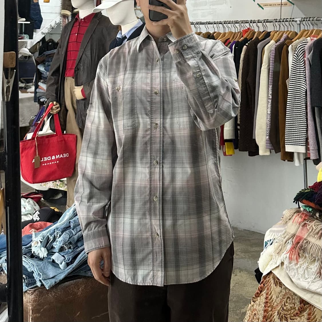 (착용컷) Columbia 체크 셔츠 (남성용 100) 상품이미지3